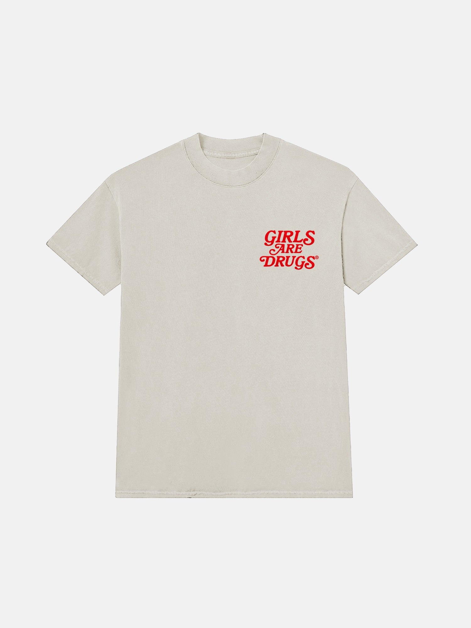 GIRLS ARE DRUGS®️ TEE OFF-WHITE/RED